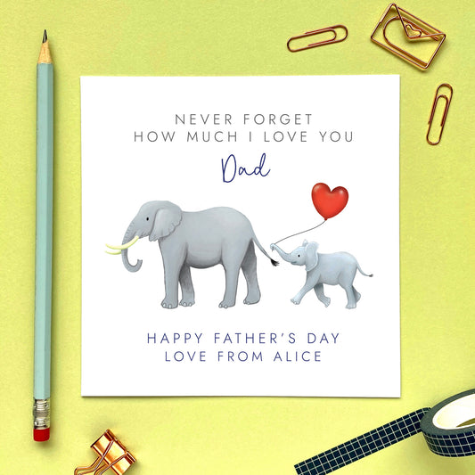 Elephants Fathers Day Card for Daddy