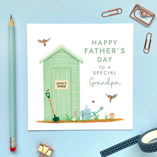 Garden Shed Fathers Day Card for Grandad