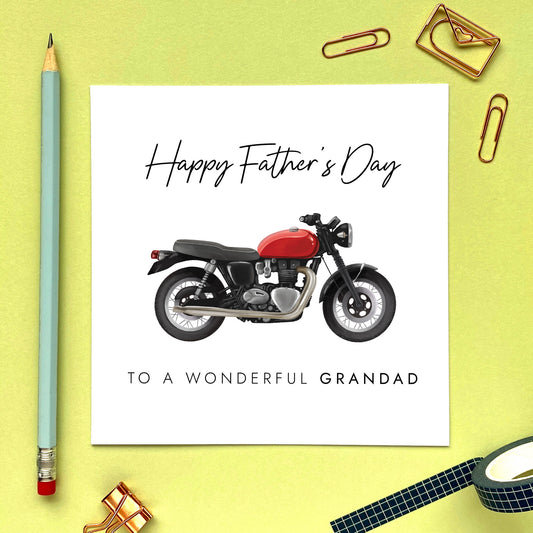 Classic Motorbike Fathers Day Card for Dad