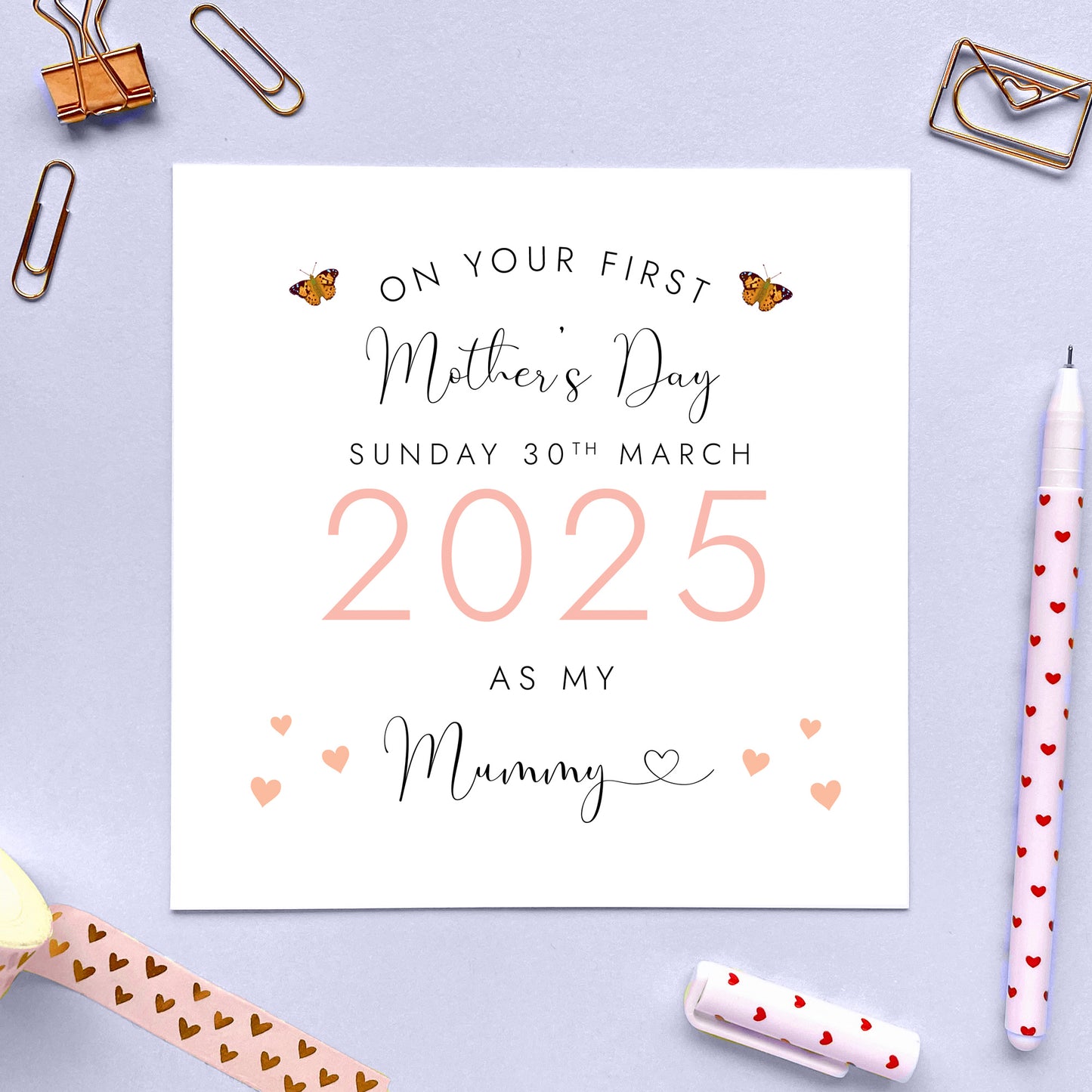 Personalised First Mother's Day Card as my Mummy, from baby bump, 1st Mothers Day 2025