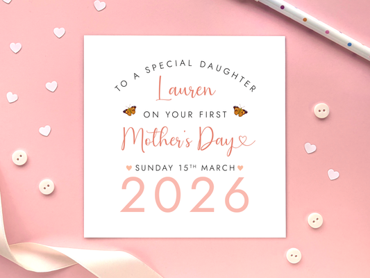 Personalised First Mother's Day Card for Daughter