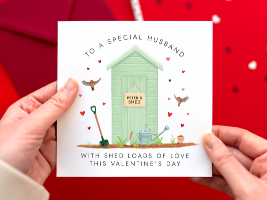 Personalised Garden Shed Valentine's Day Card