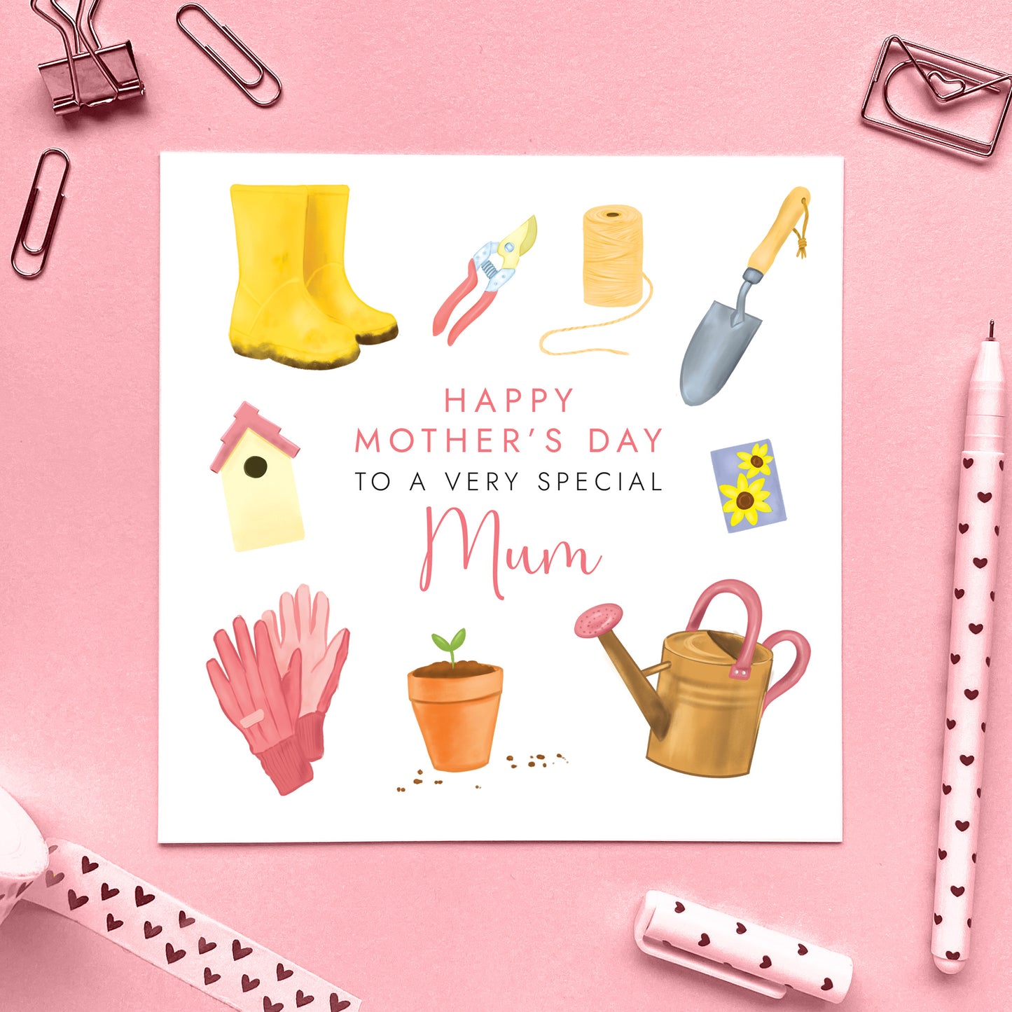 Personalised Gardening Themed Mother's Day Card for Mum