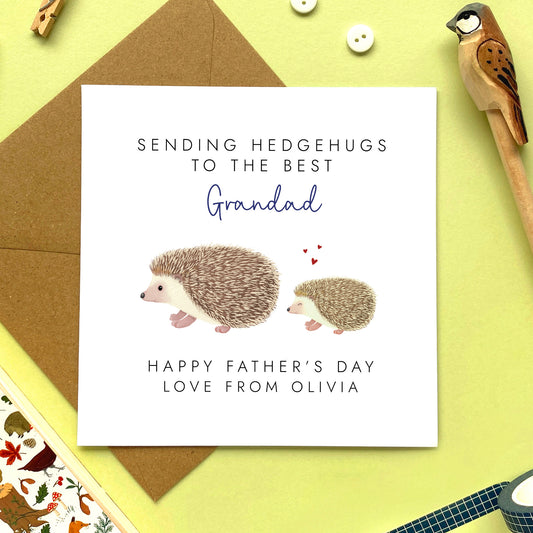 Hedgehogs Fathers Day Card from 2 Children