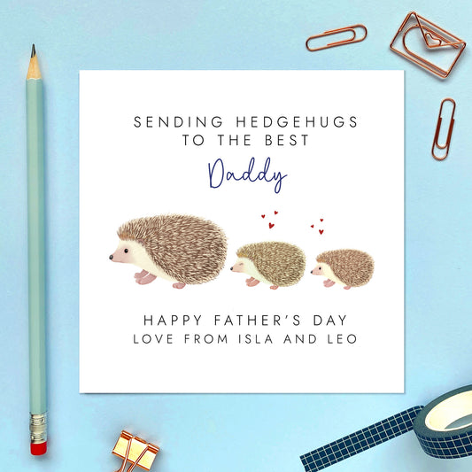 Hedgehogs Fathers Day Card from 3 Children