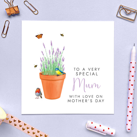 Personalised Lavender Mother's Day Card for Mum