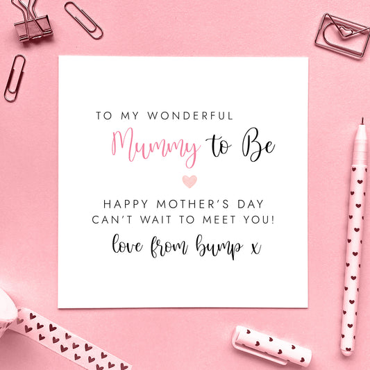 Personalised From the Bump Mother's Day Card for Grandmother To Be