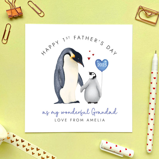 Penguins First Fathers Day Card for Daddy