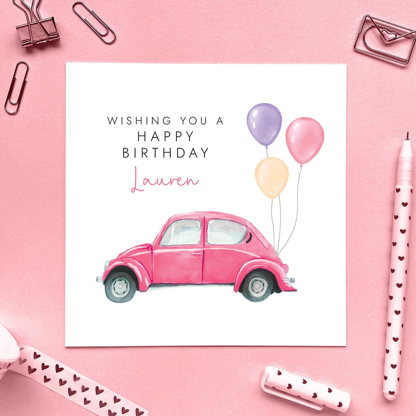 Personalised Classic Car Birthday Card