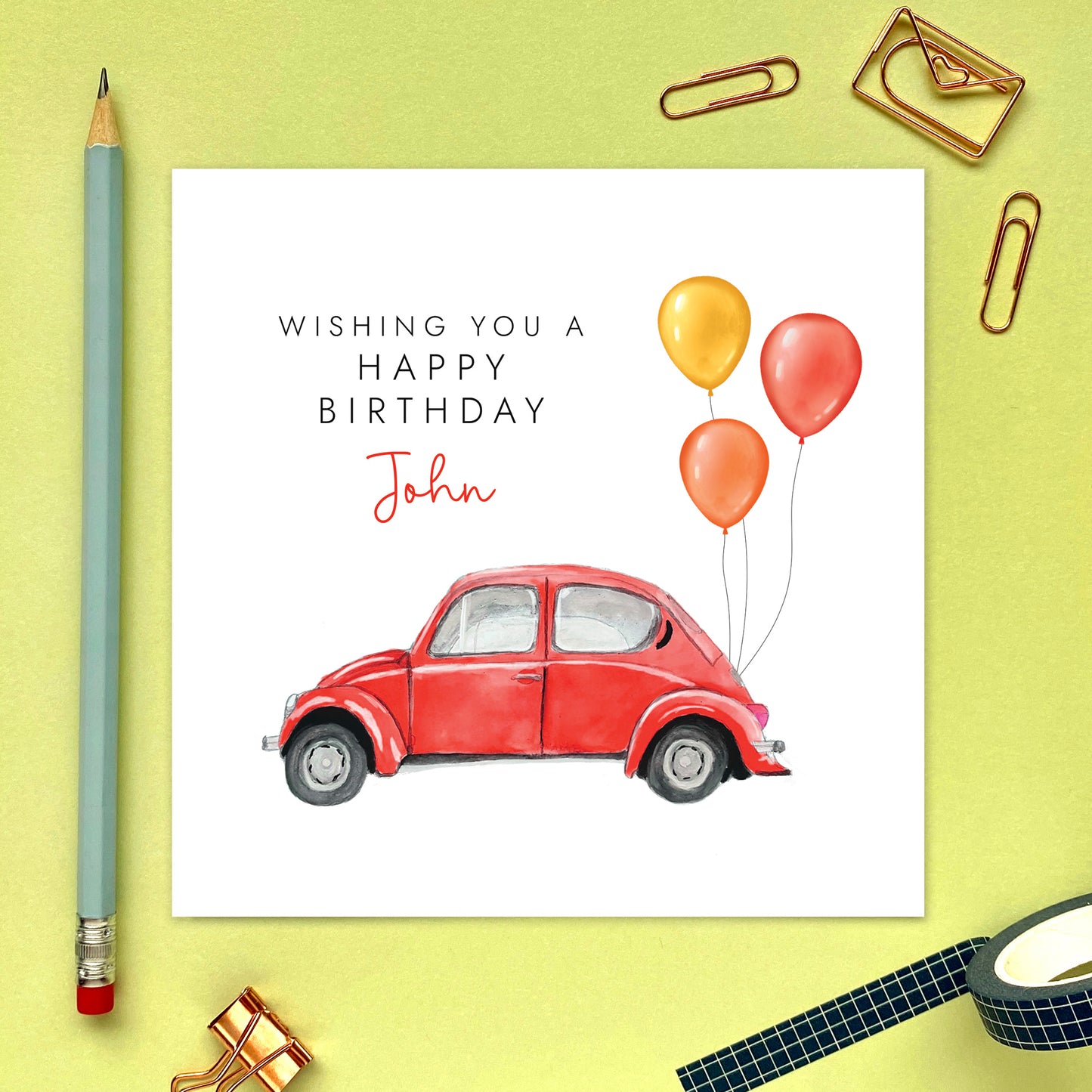 Personalised Classic Car Birthday Card