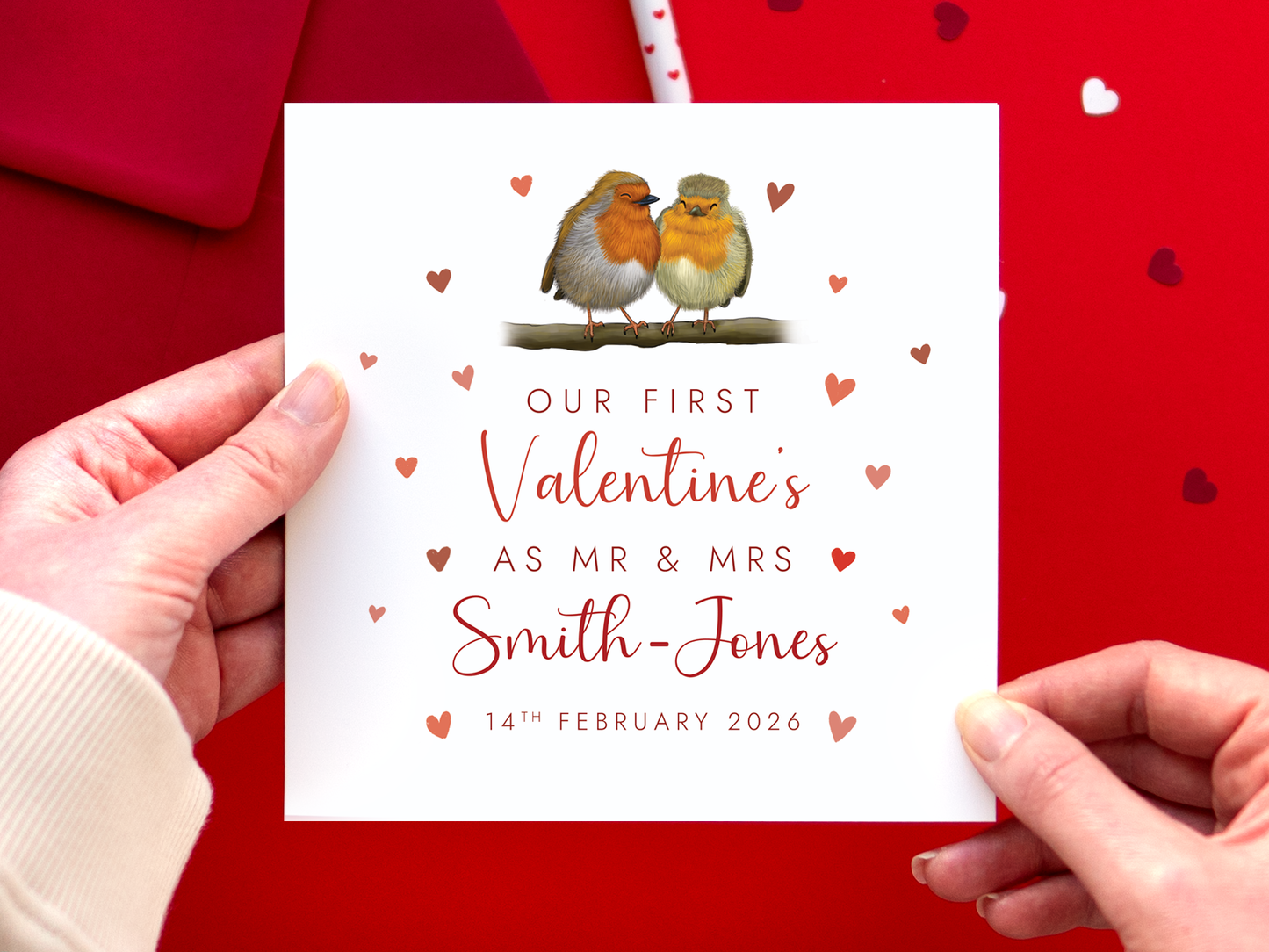 Personalised Robins 1st Valentine's Day Married