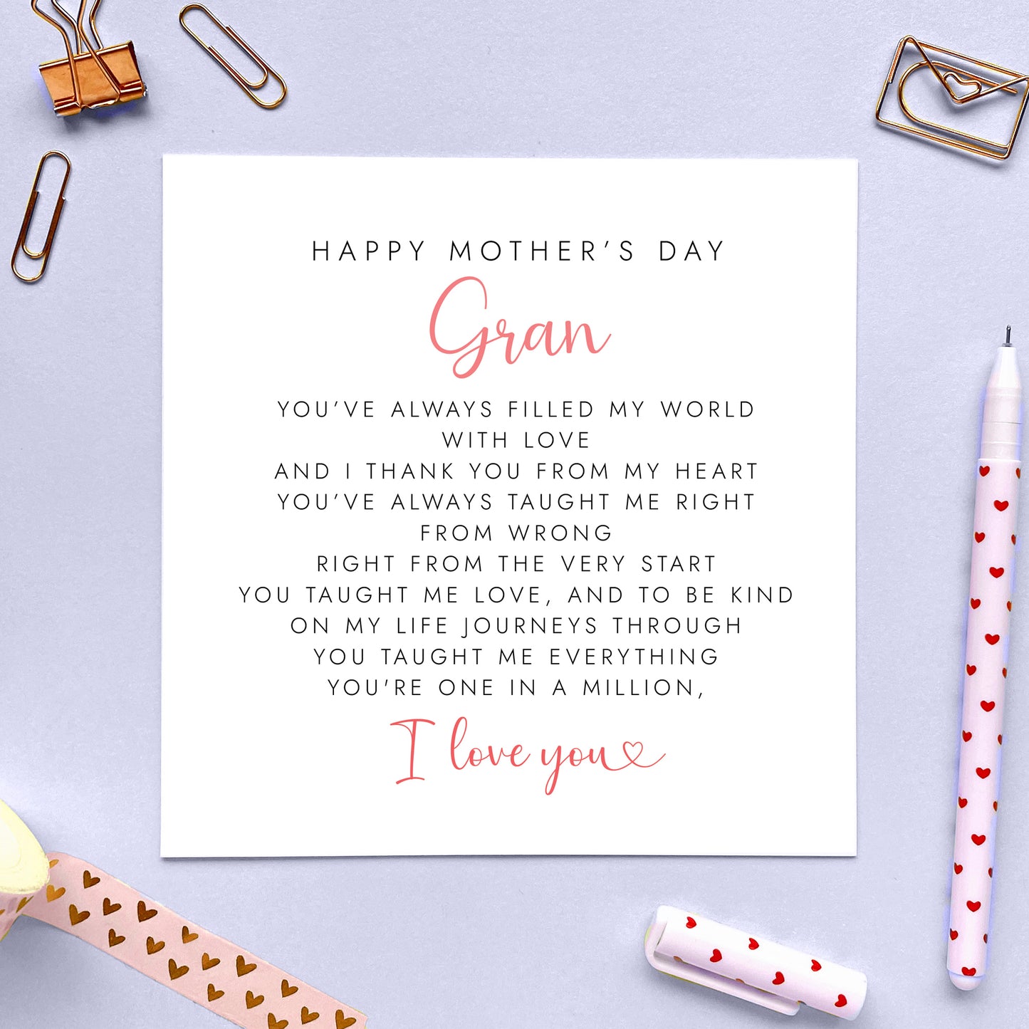 Sentimental Verse Mother's Day Card for Gran