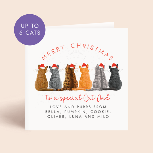 Personalised From The Cats Christmas Card for Cat Dad