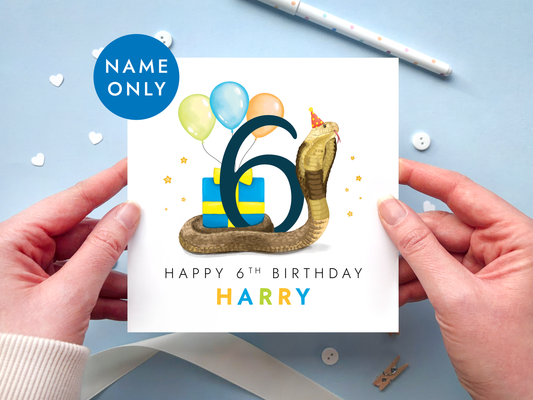 Personalised Snake Birthday Card