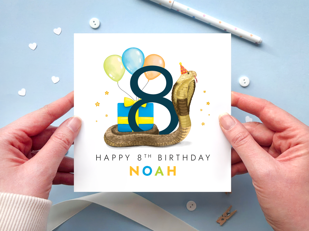 Personalised Snake Birthday Card