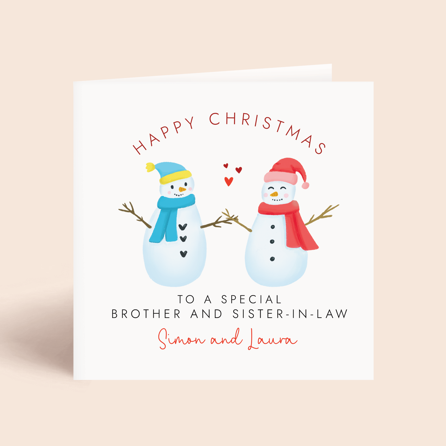Personalised Christmas Card for Brother and Sister-in-Law