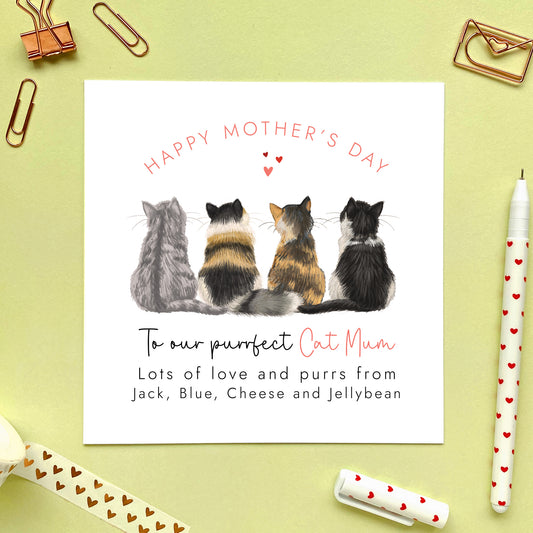 Personalised Choose the Cats Mother's Day Card for Cat Mum