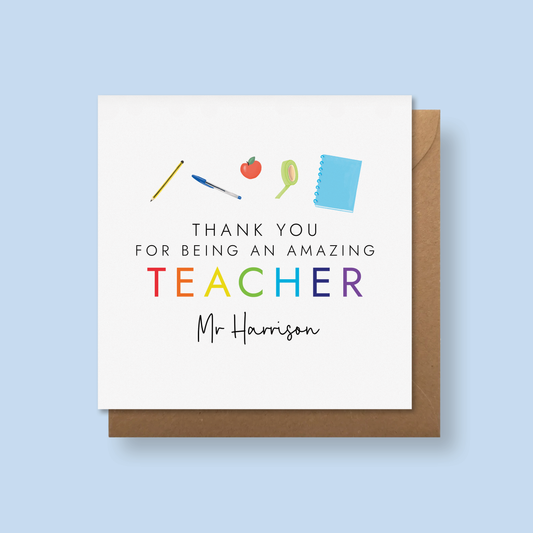 Personalised Thank You Teacher Card