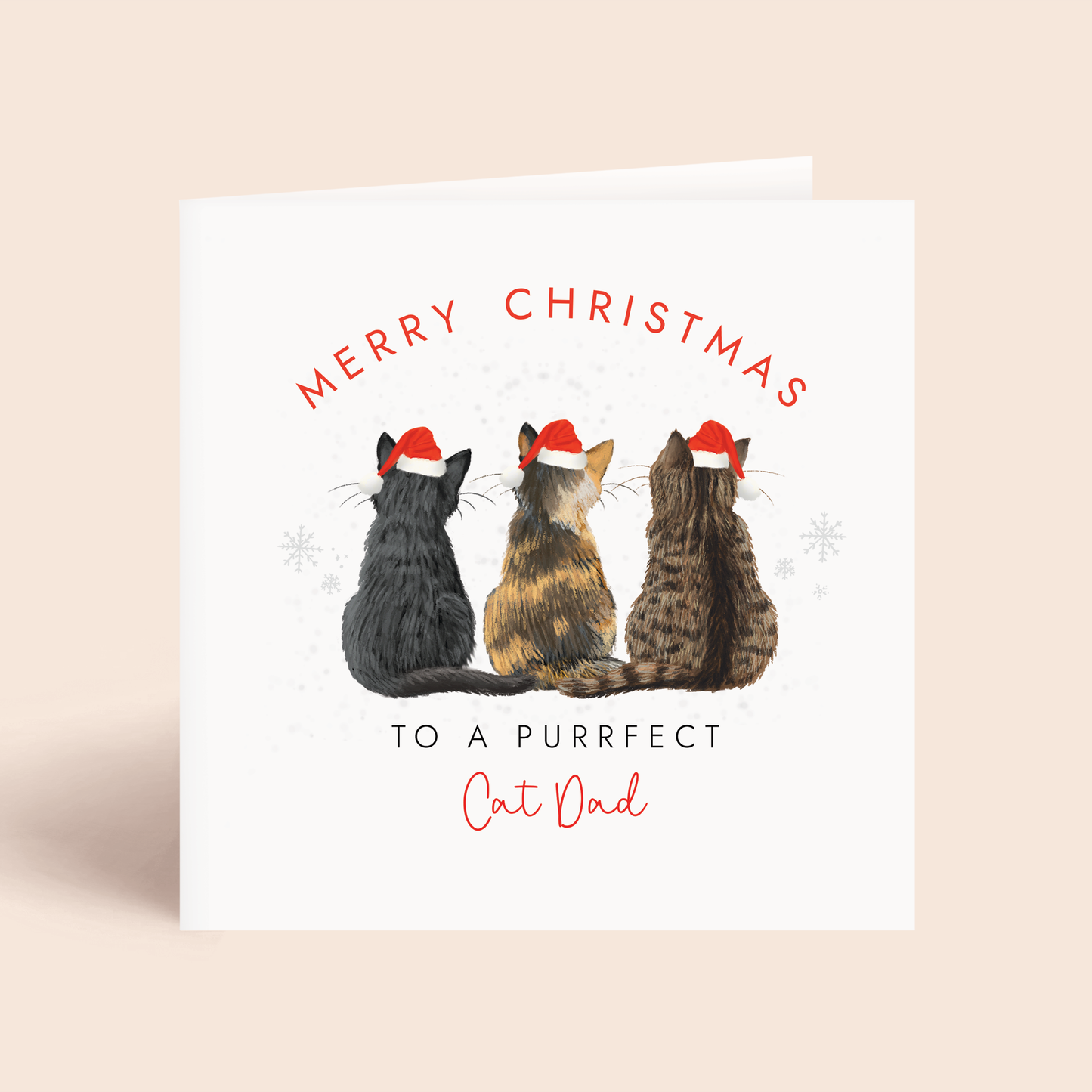 Personalised From The Cats Christmas Card for Cat Dad