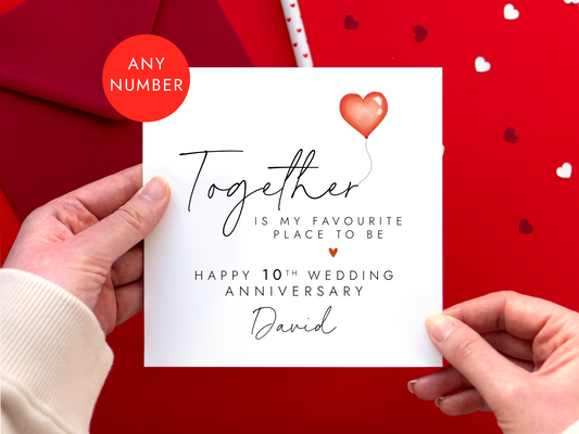 Personalised Anniversary Card for Partner