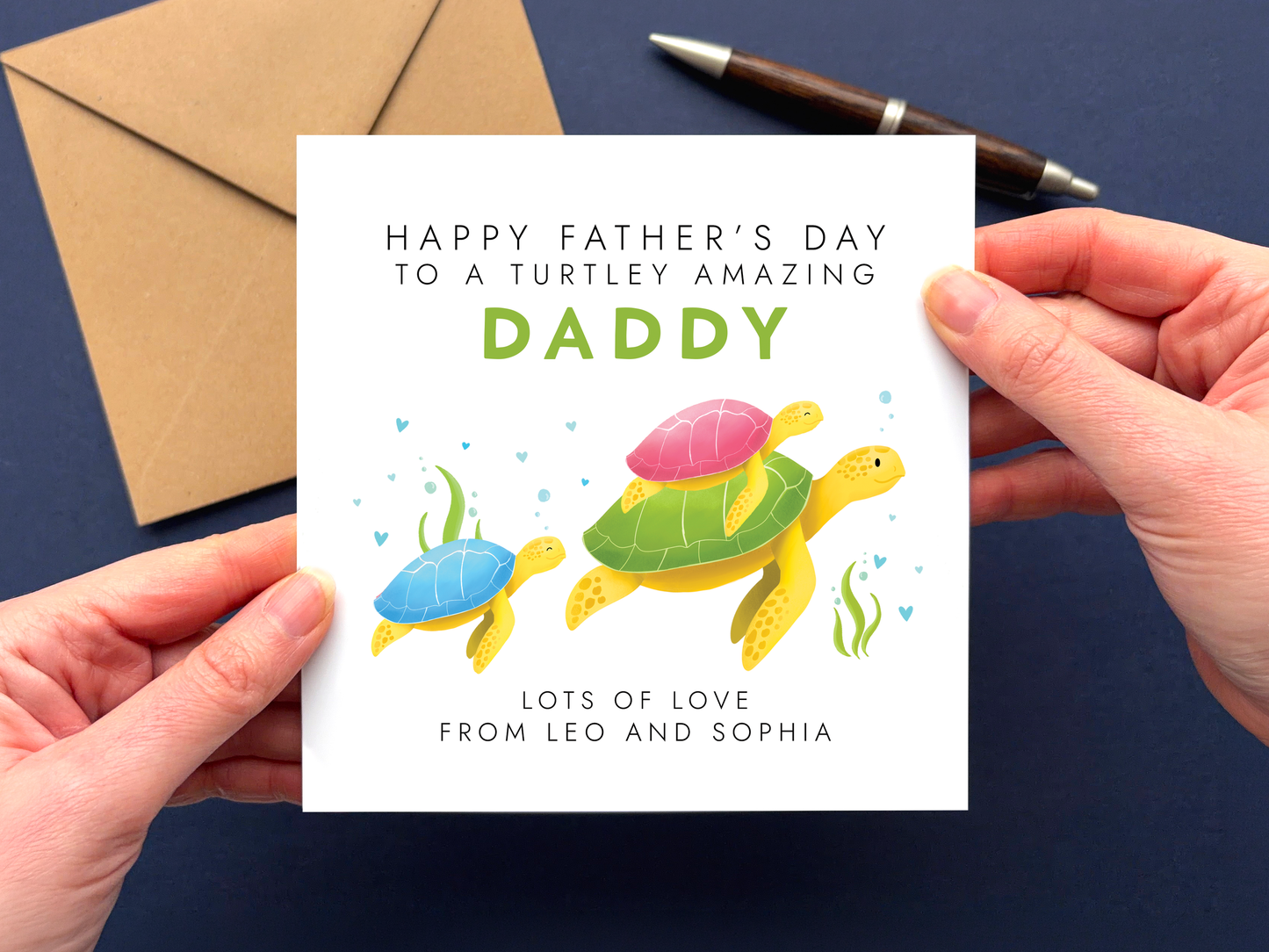 Personalised Turtles Father's Day Card for Daddy