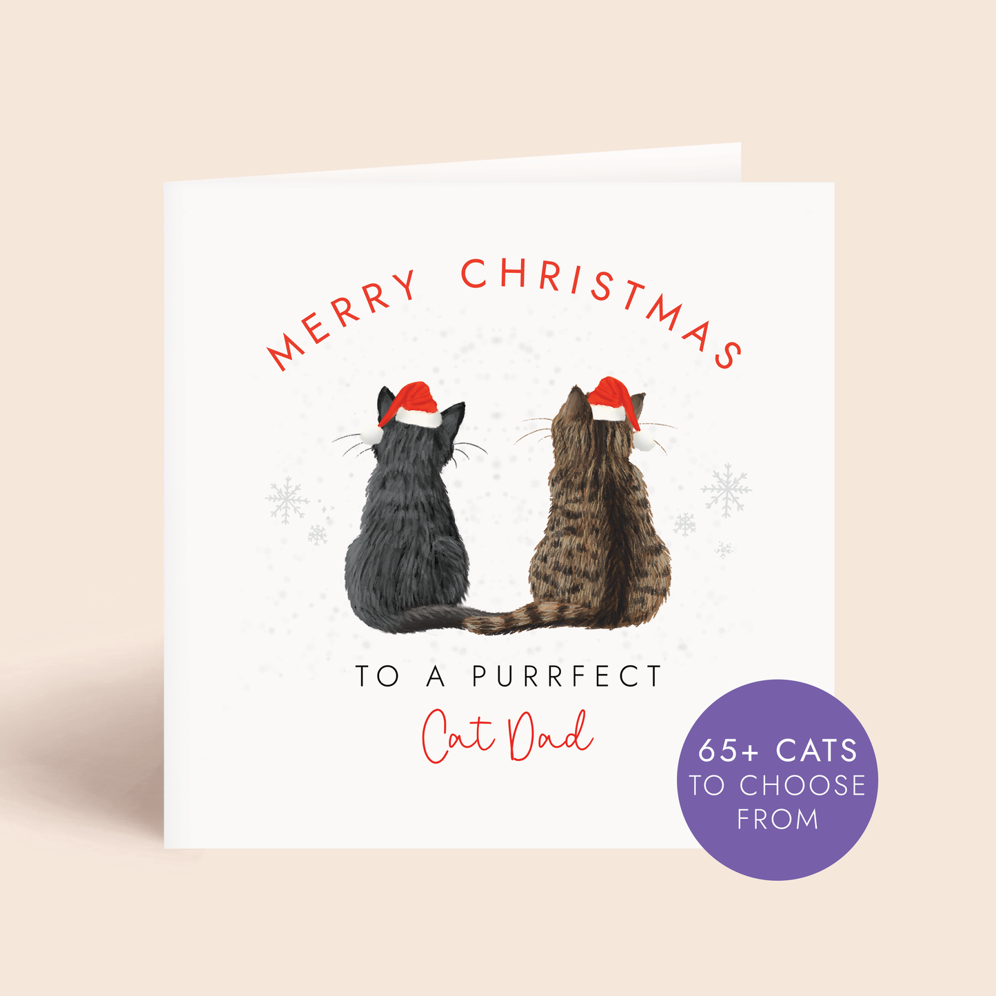 Personalised From The Cats Christmas Card for Cat Dad