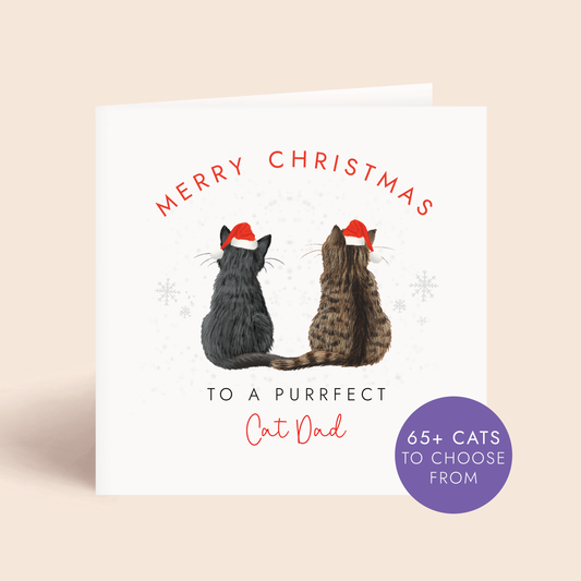 Personalised From The Cats Christmas Card for Cat Dad