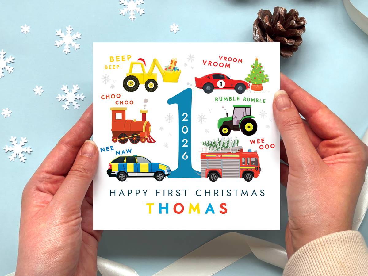 Personalised 1st Christmas Card for Boy