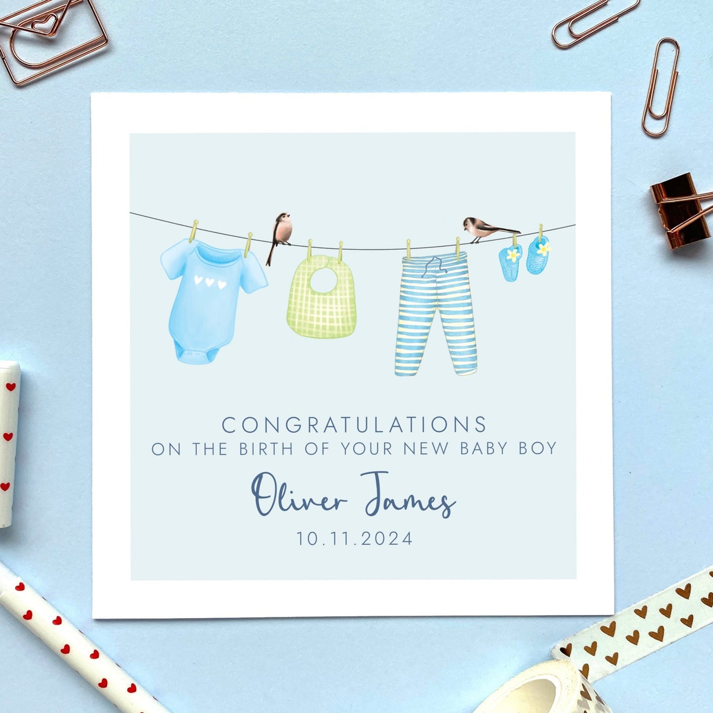 Personalised New Baby Card for Boy