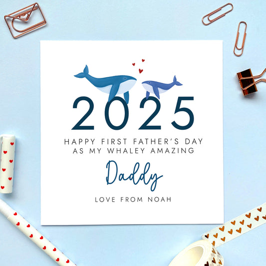 Whales First Fathers Day Card as my Grandad