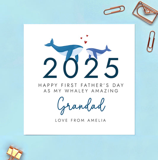 Whales First Fathers Day Card as my Daddy