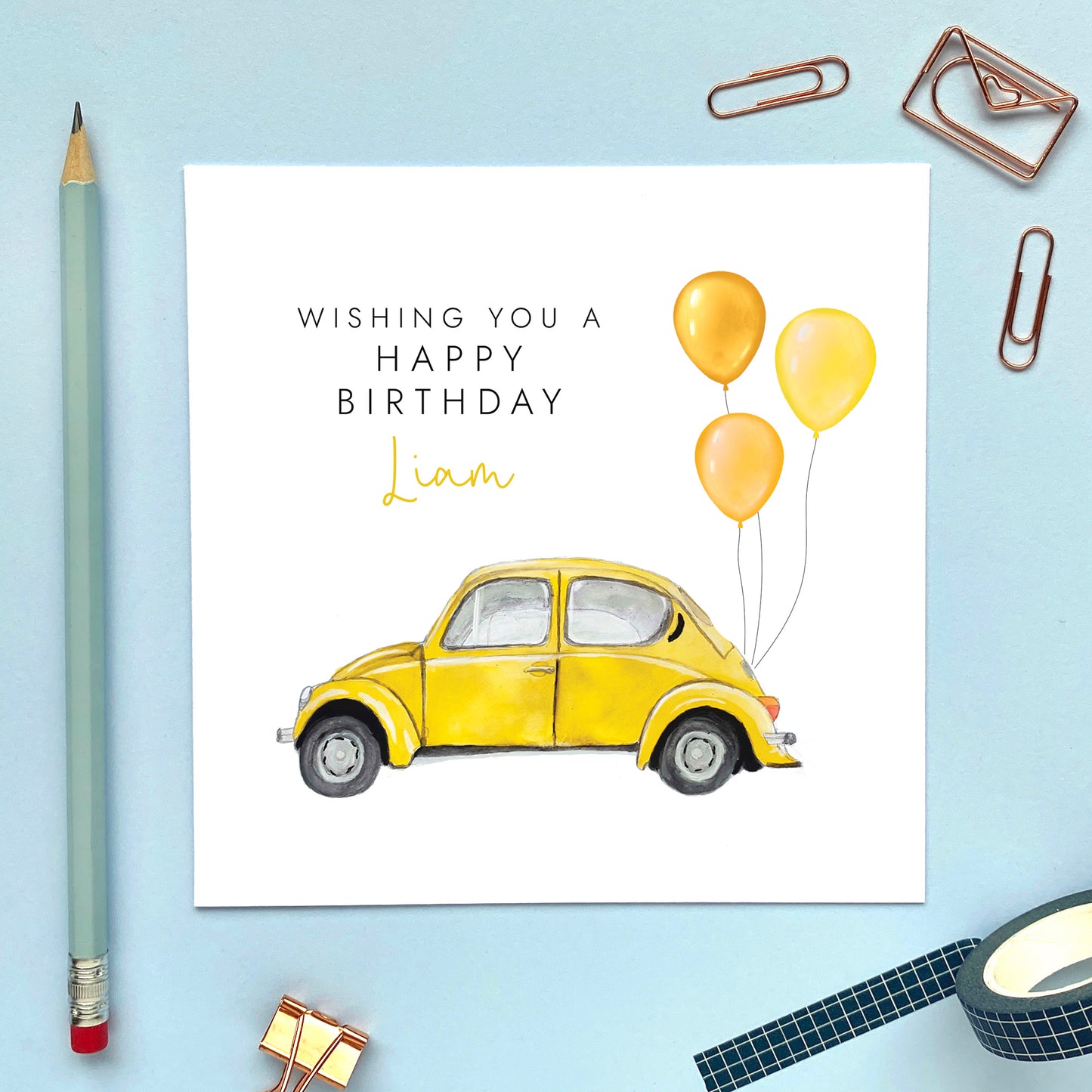 Personalised Classic Car Birthday Card