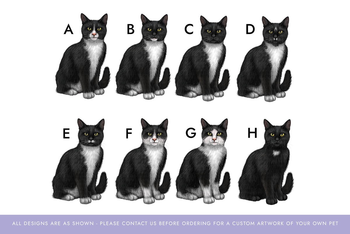 Personalised Black and White Cat Christmas Card