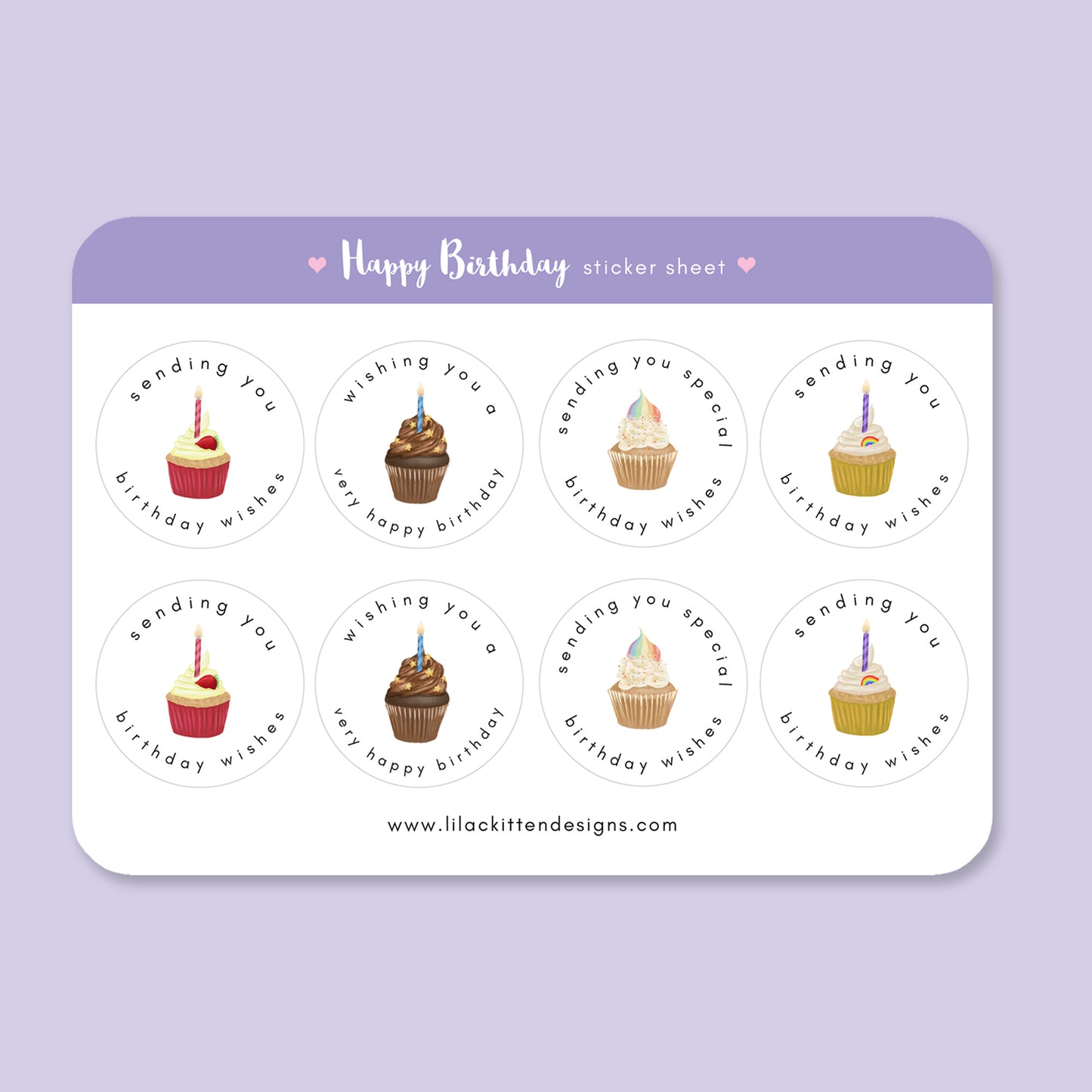 Birthday Cupcakes Envelope Stickers
