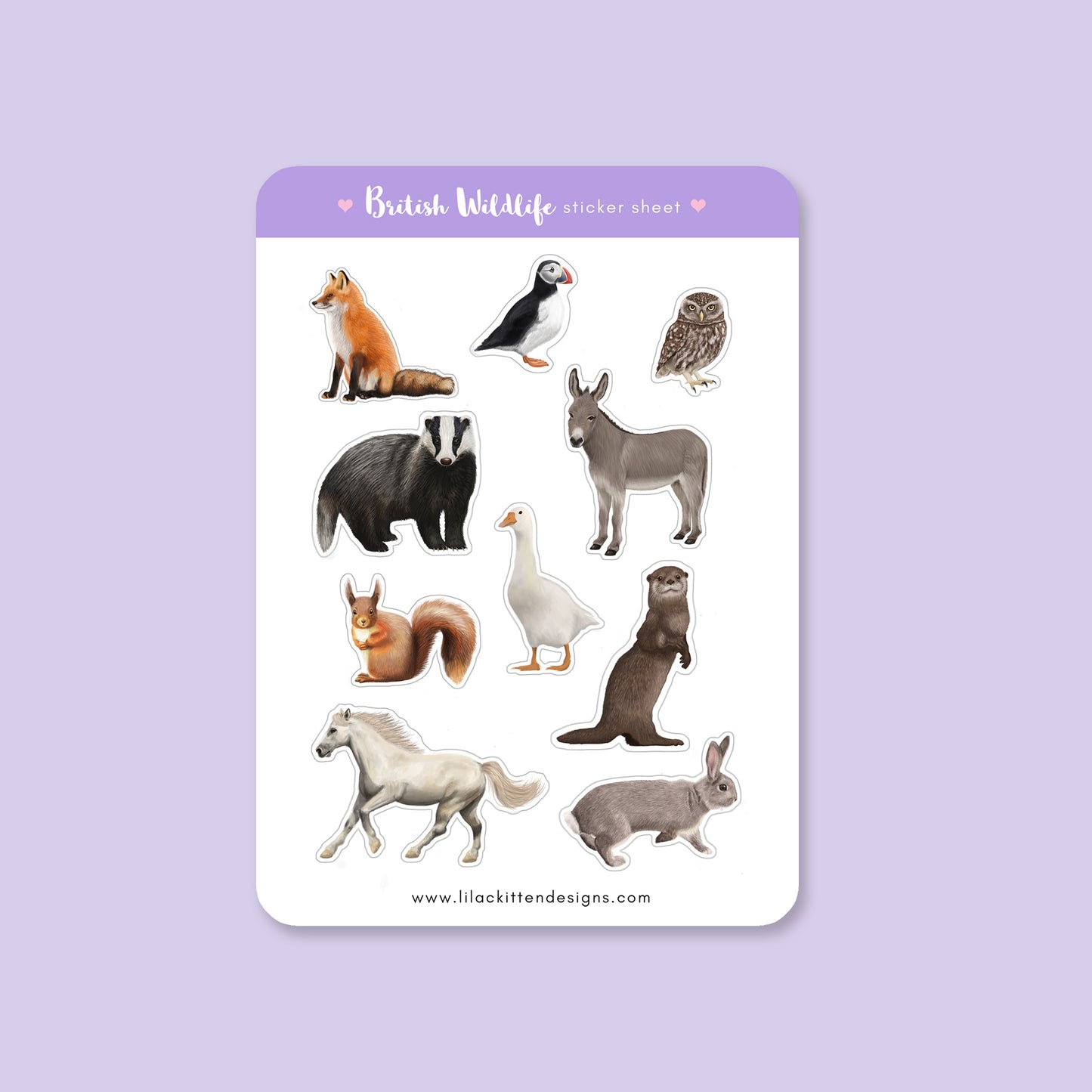 British Wildlife Sticker Sheet