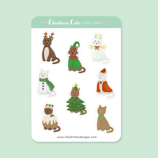 Christmas Cats Sticker Sheet