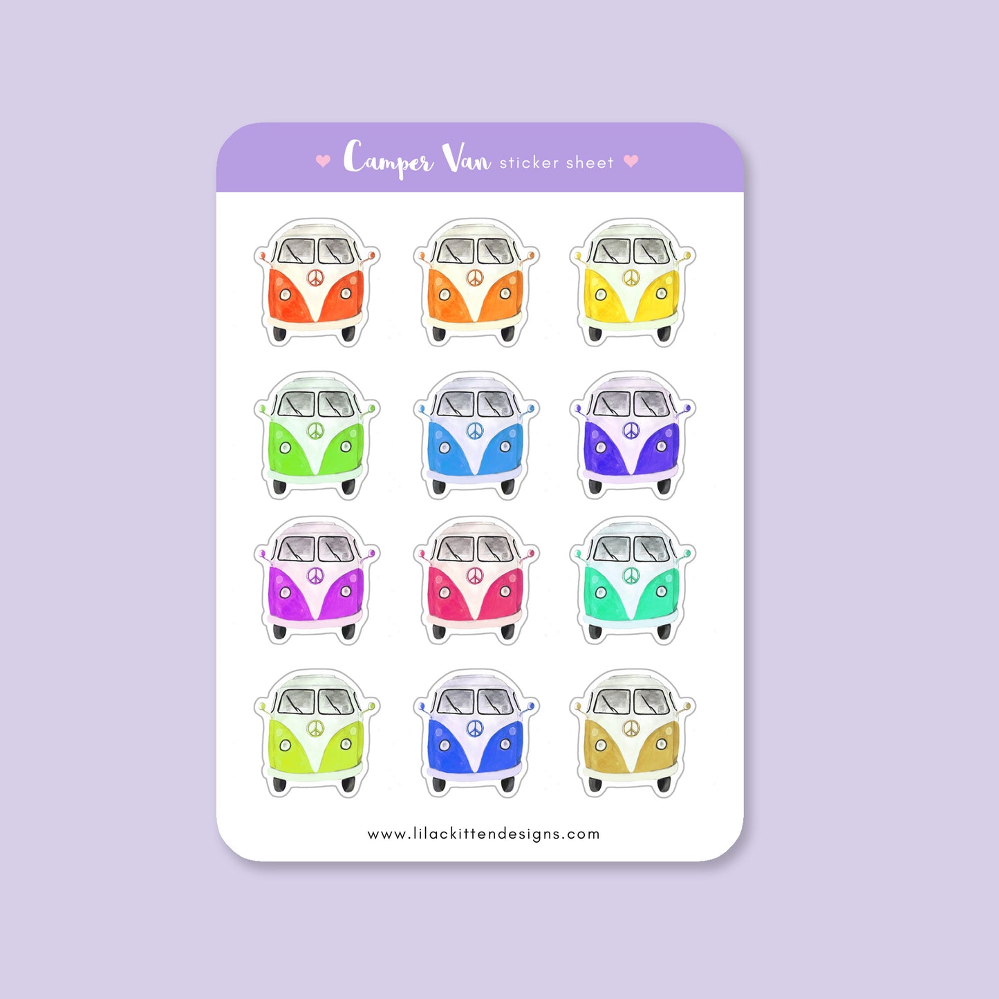 Classic Camper Van Sticker Sheet