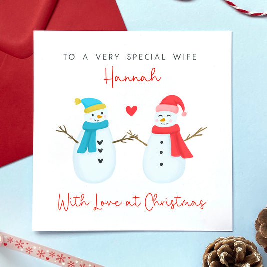 personalised christmas card for partner - for him, her, boyfriend, girlfriend, fiance, fiancee, husband, wife - cute, special, handmade, unique - with love this christmas - romantic