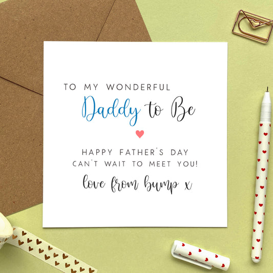 Personalised Daddy to Be Fathers Day Card