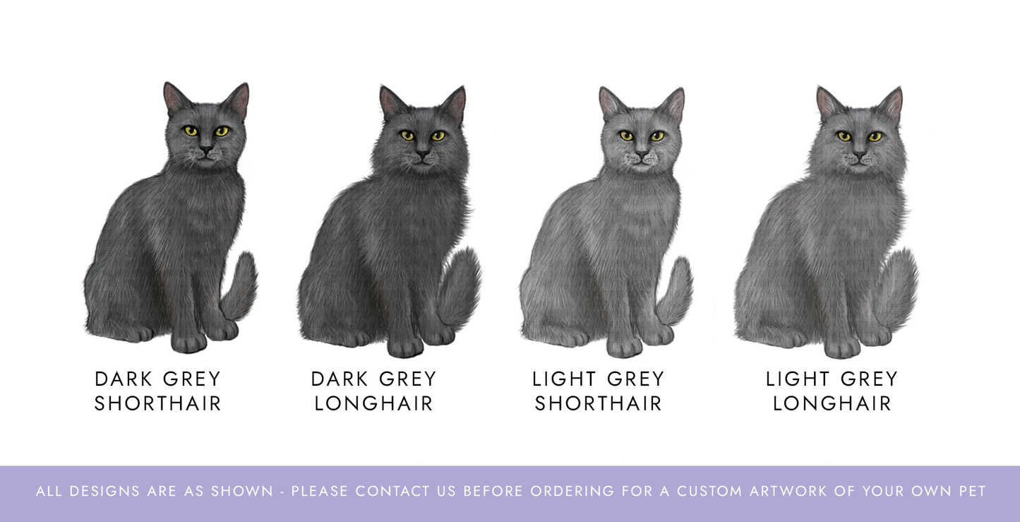 Personalised Grey Cat Christmas Card