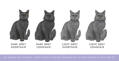 Personalised Grey Cat Christmas Card