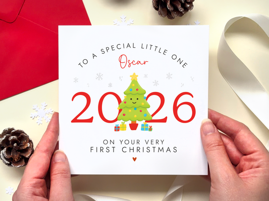Personalised 1st Christmas Card for Baby