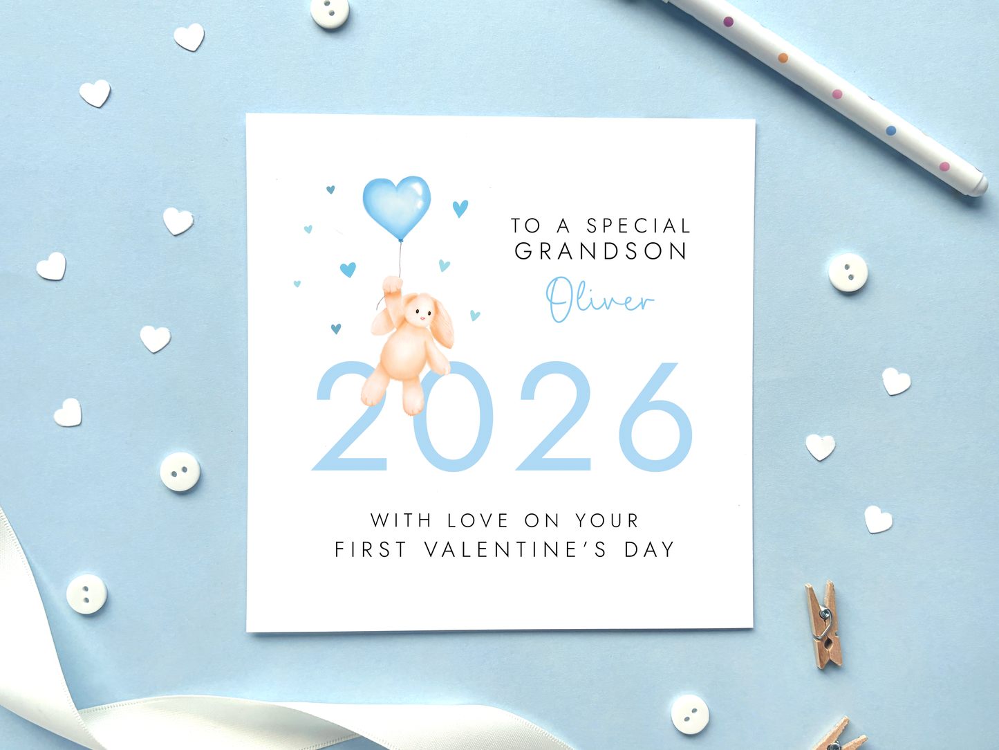 Personalised 1st Valentine's Day Card for Baby Boy