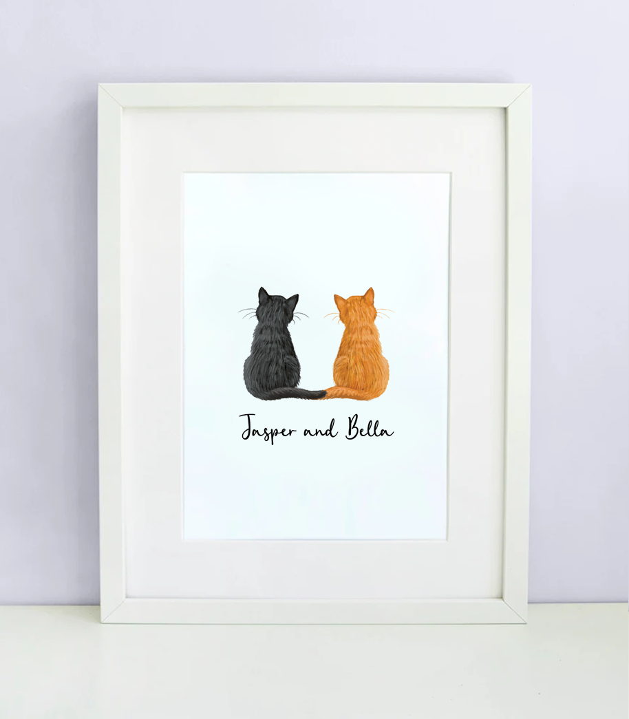 Personalised Cats A4 Art Print