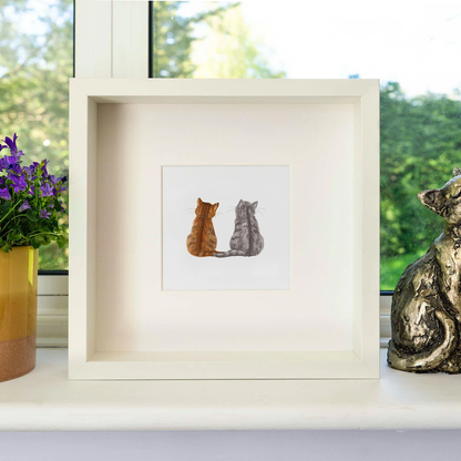 Personalised Cats Art Print - Square 148mm