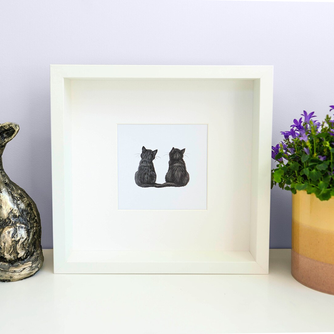 Personalised Cats Art Print - Square 148mm