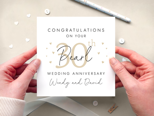 Personalised 30th Wedding Anniversary Card for Couple