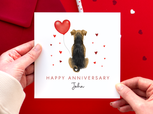Personalised Airedale Terrier Dog Anniversary Card
