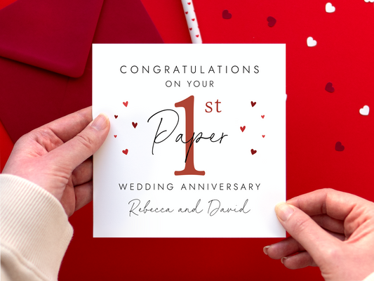 Personalised 1st Wedding Anniversary Card for Couple
