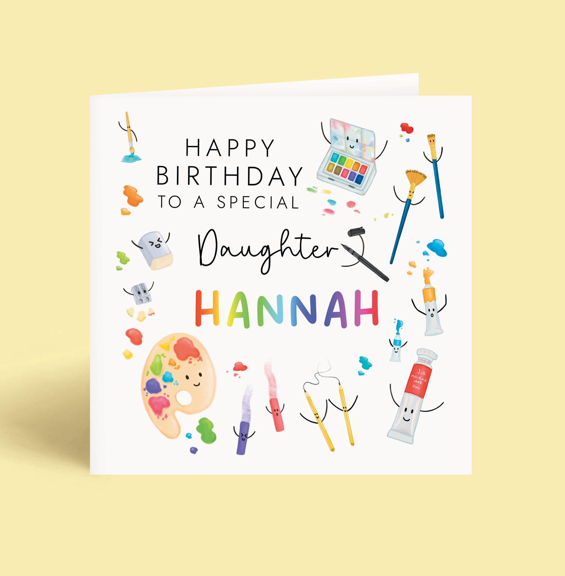 Personalised Artist Birthday Card for Daughter